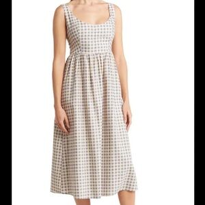 WeWoreWhat • Gingham Corset‎ Midi Dress in Whisper White
